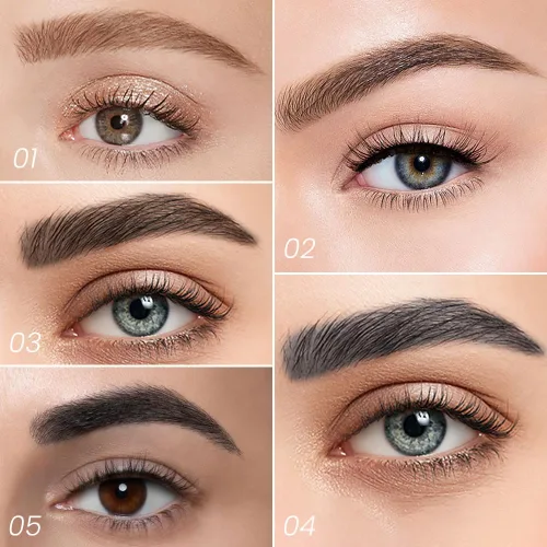 Vista 3 de Kaely 2 piezas de lápices de cejas para mujeres, lápiz de cejas con 4 puntas mágico preciso resistente al agua, lápiz de contorno de cejas