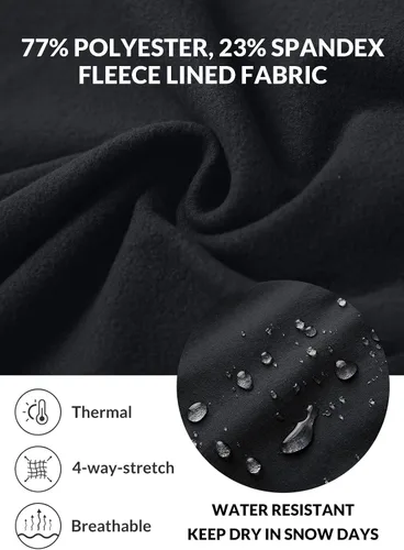 Vista 3 de baleaf Womens Winter Horse Riding Pants Fleece Breeches Leggings Negro