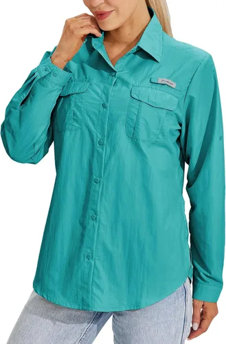 Vista 2 de Willit Camisas de manga larga con protección solar UPF 50+ para mujer, camisetas de pesca con FPS de secado rápido para senderismo al aire libre