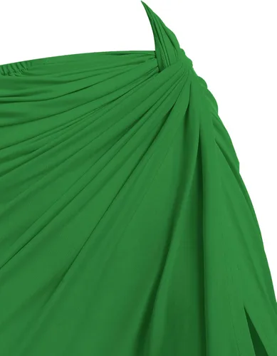 Vista 4 de ZAFUL Falda de 2 piezas para mujer con camiseta sin mangas, falda torcida alta, vestido ajustado para fiesta, club, noche, cóctel