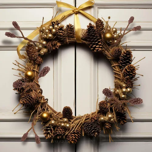 Vista 3 de 16 piezas de ataduras de guirnalda de Navidad marrón - Ataduras reutilizables y flexibles para barandillas de decoración para pasamanos