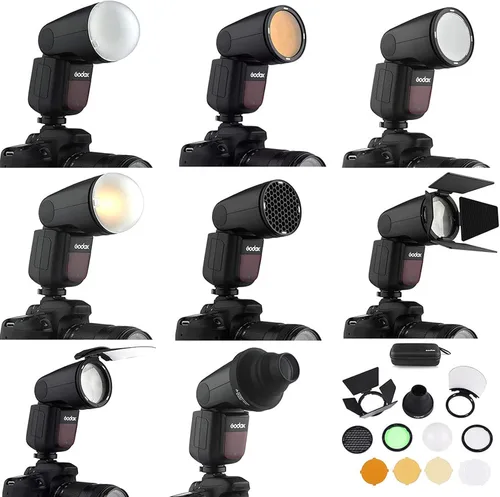 Vista 2 de Godox AK-R1 Kit de accesorios para Godox V1 V1Pro V100 AD100 Pro AD100ProII Flash de cabeza redonda, combina con cabezal flash H200R para AD200