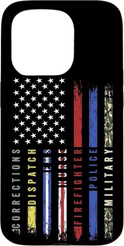 Vista 14 de First Responder Hero Flag Nurse EMS Police Fire Brigade - Carcasa militar para iPhone 17