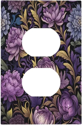 Vista 292 de Decorative Outlet Covers Blue Background White Cat Daisy Floral 2-Gang 1-Gang Wall Plate Single Toggle/Rocker Farmhouse Style Light Switch Covers