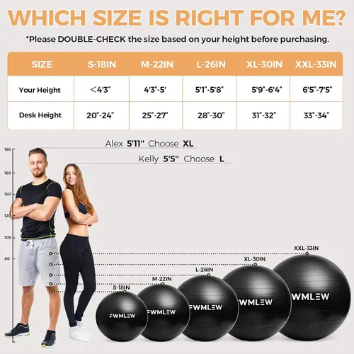 Vista 7 de Pelota de ejercicio extragruesa para yoga, 5 tamaños, antiestallido, resistente, pelota de estabilidad para gimnasio, para fitness, entrenamiento
