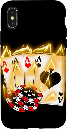 Vista 5 de Burning Four Aces Poker Cool Quad Aces Poker Player Gift Case for iPhone 17