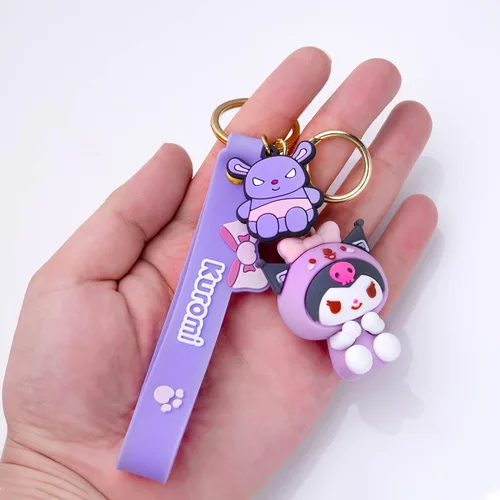 Vista 2 de Lindo llavero Kawaii de dibujos animados Sanrio kawaii llavero colgante para mochilas de coche, accesorios joyería