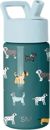 Vista 39 de Simple Modern Botella de agua para niños con tapa con pajilla, vaso aislado de acero inoxidable de 14 onzas para niños y a prueba de derrames
