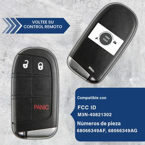 Vista 5 de KeylessOption Llavero de repuesto para 2011 2012 2013 2014 2015 2016 2017 2018 2019 2020 Chrysler 300 Dodge Challenger Hellcat Charger Journey