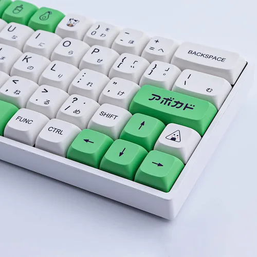 Vista 5 de Hyekit Teclas PBT 137 Teclas Leche de Aguacate XDA Perfil Key Caps Dye-Sublimation Japanese Keycap Set Lindas Teclas Cherry MX Interruptores