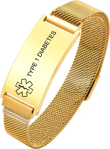 Vista 34 de VNOX Pulsera de identificación de alerta médica para hombres y mujeres, pulseras de alerta médica con grabado personalizado para mujeres y hombres