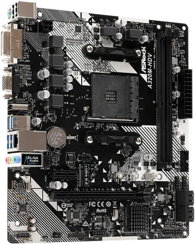 Vista 4 de ASRock AMD Ryzen AM4 compatible con chip A320 MicroATX placa base A320M-HDV R4.0