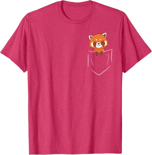 Vista 29 de Funny Red Panda In Pocket - Camiseta con bolsillo, Negro, S