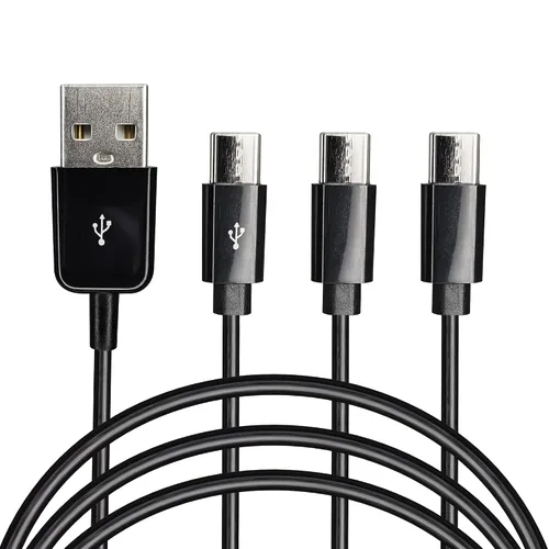 Vista 9 de CERRXIAN Cable de carga divisor USB tipo C, cable de carga múltiple 2 en 1 de 1 pies, USB A a 2 USB tipo C Y Splitter Data Snyc cable