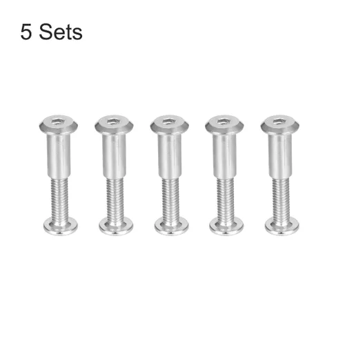 Vista 4 de uxcell Poste de tornillo para orificio de 5/16 pulgadas (0.315 in) de diámetro, hebilla de cinturón macho M6x16mm, pernos de encuadernación de cuero