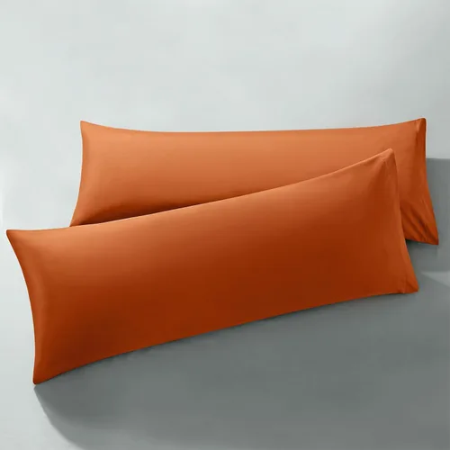 Vista 22 de MILVOWOC - Fundas de almohada de microfibra cepillada, naranja quemado, 20 x 26 pulgadas Juego de 2 piezas, cierre de sobre antideslizante