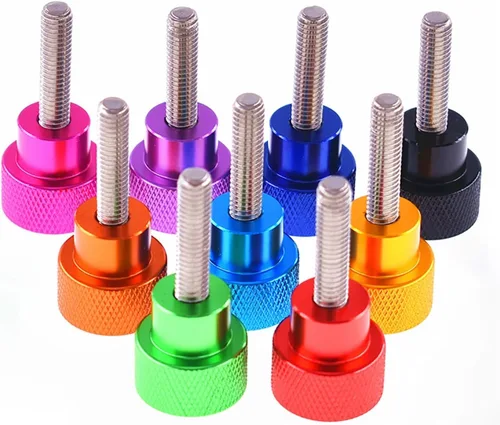 Vista 5 de Tornillo de aluminio para pulgar de paso alto UNC #6-32 de 0.472 x 0.236 in, cabeza moleteada, tornillo de apriete a mano, rosca de acero inoxidable