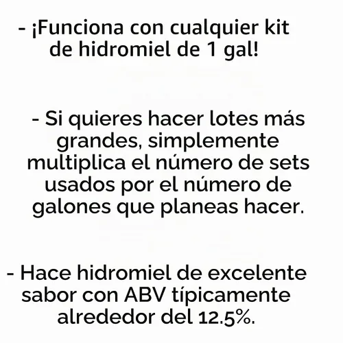 Vista 3 de Mead Making Kit - Paquete de recambio – Haz 1 galón – Funciona con cualquier kit de fabricación de hidromiel de 1 galón – Perfecto para hacer