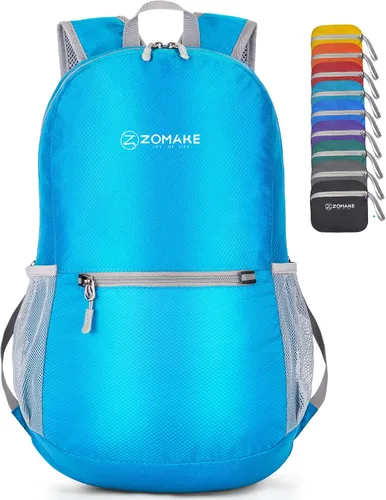 Vista 29 de ZOMAKE Mochila ligera y plegable, pequeña mochila de viaje