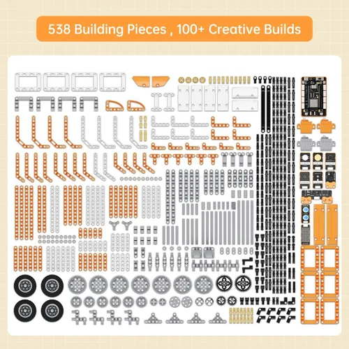 Vista 6 de Kit de construcción de robot 36 en 1, juego de bloques de codificación STEM para arañazos y pitones con controlador y sensores ESP32, regalo