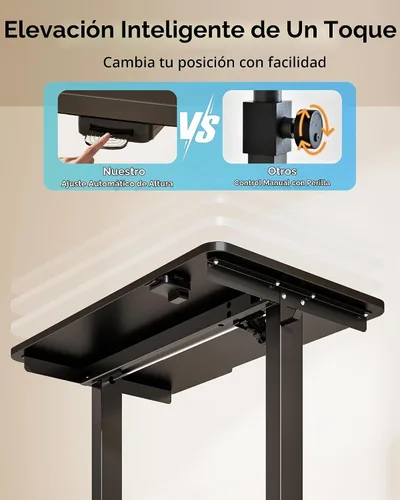 Vista 3 de Okin Escritorio Eléctrico de Pie de 31.5x19.7 Pulgadas Escritorio Pequeño para Computadora - Escritorio de Pie de Pieza Completa con Ruedas Gaming