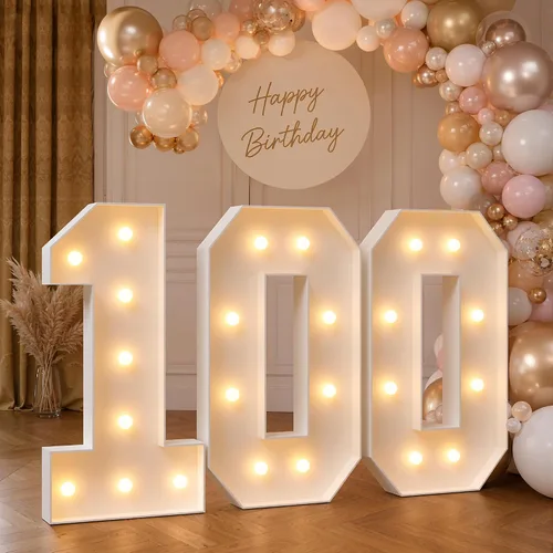 Vista 14 de imprsv Letras iluminadas grandes de 3 pies, letras iluminadas de marquesina para fiesta de cumpleaños (3 pies, letra y )