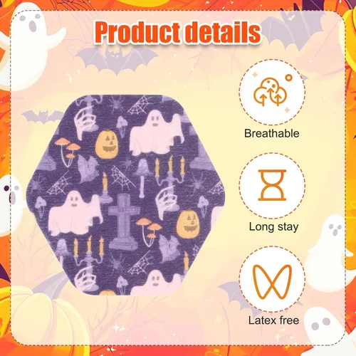 Vista 4 de 25 piezas de cubiertas de sensor para Libre 2/3, calcomanías de sensor de estilo de impresión de Halloween, impermeables y a prueba de sudor