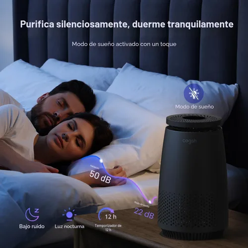 Vista 4 de Purificadores de aire para dormitorio del hogar, filtro HEPA 3 en 1 para mascotas, caspa, polvo, polen, humo, olores, limpiador de aire silencioso