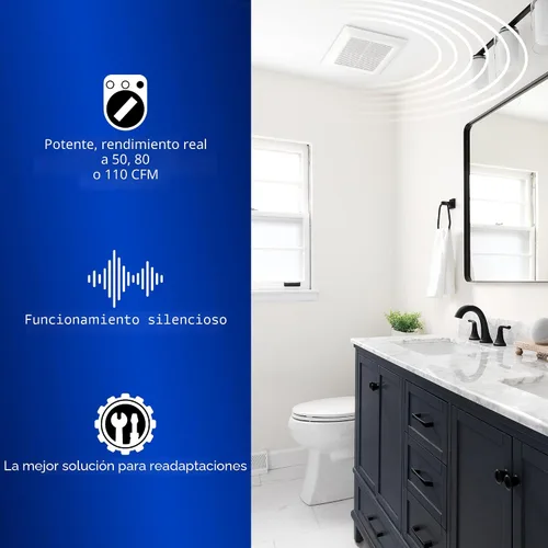 Vista 5 de Panasonic WhisperFit Retrofit - Ventilador de techo para montaje en el baño, 50-80-110 CFM, FV-0511VF1