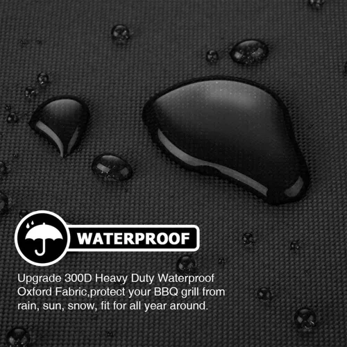 Vista 3 de Funda para parrilla, 300D Oxford resistente al agua, cubierta de gas para barbacoa con correas de nailon ajustables, a prueba de polvo, resistente a