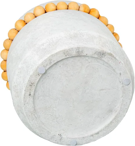 Vista 5 de MACETERO CERÁMICA ø19 cm GRIS C/BOLITAS Madera_° 7.5 x 6.3 in