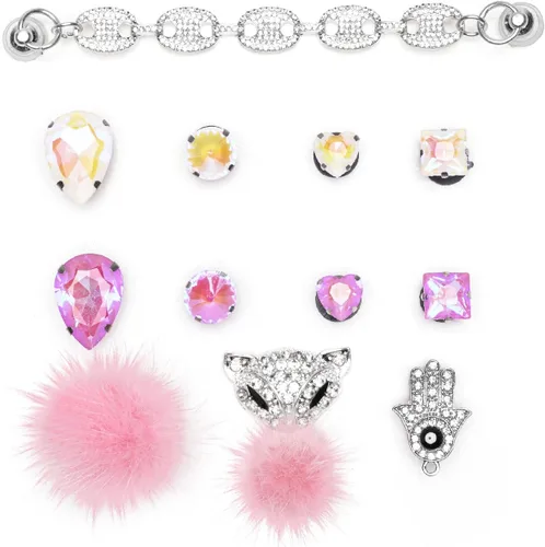 Vista 2 de Dijes para zapatos para niñas, bonitos dijes de diseñador, diamantes de imitación rosa para zapatos, dijes de burbujas para deslizar, perfectos