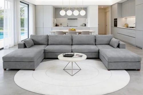 Vista 14 de 113" sofá seccional modular de gran tamaño del asiento profundo, sofá
