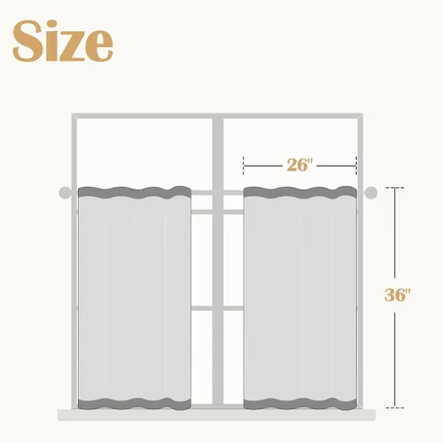 Vista 9 de Jinchan - Cortinas plisadas de 26 x 36 pulgadas, 2 paneles de lino crudo Pellizco plisado crudo