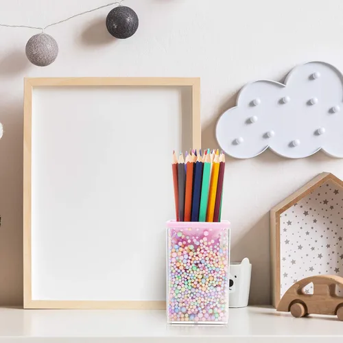Vista 7 de Outus 4 piezas de lindo soporte para bolígrafos de burbujas para niños, soporte para lápices kawaii, organizador de artículos de escritorio, soporte