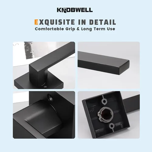 Vista 6 de KNOBWELL - Juego de cerradura con 1 picaporte resistente para puertas de una cara, ideal para puertas interiores reversibles, 0.93 libras