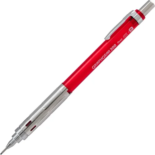 Vista 3 de Pentel Arts GraphGear 300 - Portaminas (0.012 in), línea extrafina, 1 paquete, barril naranja