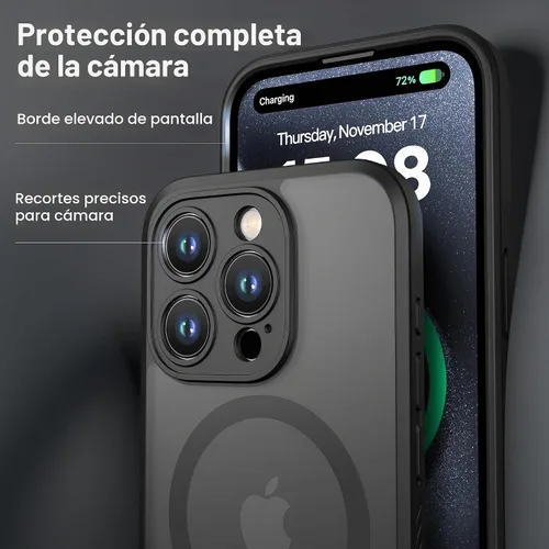 Vista 4 de CellEver Funda magnética fuerte para iPhone 15 Pro [protección de cámara] [prueba de caídas de grado militar] [compatible con MagSafe] Funda delgada