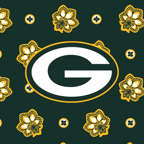 Vista 5 de Vera Bradley Bolso pequeño de algodón Premium para mujer Vera Bandana verde/amarillo con Green Bay Packers