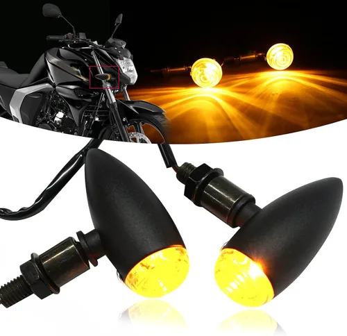 Vista 6 de Luces intermitentes para motocicleta compatibles con Sportster 883 Street Bike Dirt Bike Cruiser y chopper Negro-negro