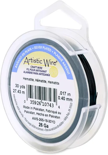 Vista 189 de Artistic Wire, Alambre de cobre de color chapado en plata de calibre 18, resistente al deslustre, amatista, 20 pies