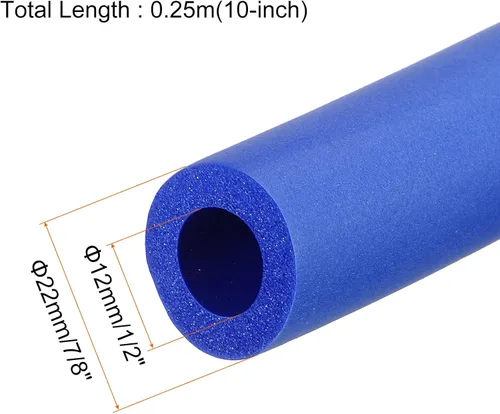 Vista 2 de MECCANIXITY Empuñadura de tubo de espuma empuñadura 0.472 in (1/2") ID 0.866 in OD 10" azul para utensilios, fitness, herramientas mango soporte