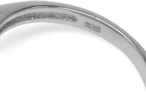 Vista 4 de Silvershake Anillo de plata de ley 925 chapado en oro blanco octágono de 1,23 quilates con topacio azul y amatista