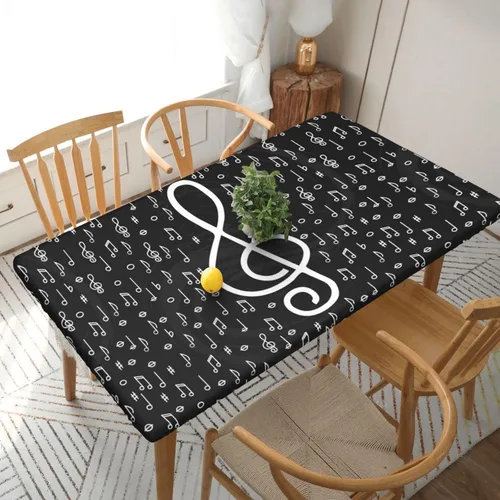 Vista 17 de Fiokroo Mantel de Flores de Crisantemo Azul, Amarillo y Azul Marino con Borde Elástico, Mantel Redondo Lavable y Reutilizable Cubierta de Mesa