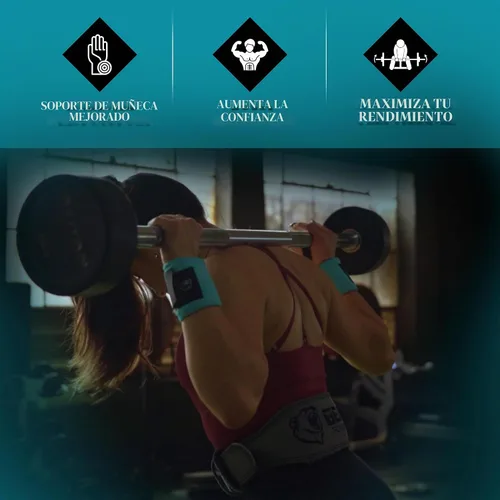 Vista 4 de Soporte de elevación mejorado y estabilidad: muñequeras de gimnasio para levantamiento de pesas de 14 pulgadas, vendas de mano de calidad premium