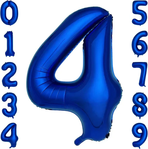 Vista 8 de Globos azul marino con el número 0 de 40 pulgadas, globos grandes de papel de aluminio de helio para fiesta de cumpleaños, decoraciones