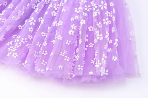 Vista 4 de Vestido tutú de manga larga para niñas pequeñas, sin mangas, vestido de tul de princesa