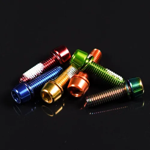 Vista 4 de CNC Pernos de vástago de bicicleta, pernos de vástago para BMX/MTB/bicicleta de carretera con arandelas (rojo/azul/naranja/verde/arcoíris)