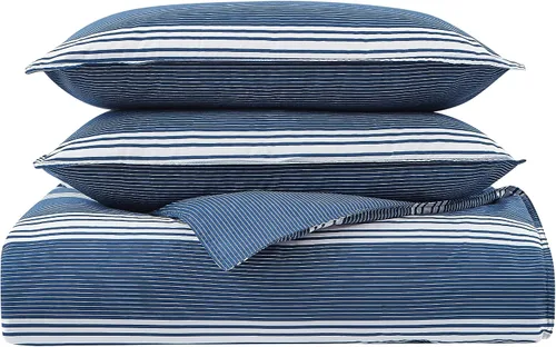 Vista 5 de Nautica - Juego de funda de edredón tamaño individual, ropa de cama de algodón tejido suave con una sensación transpirable y de peso medio, juego