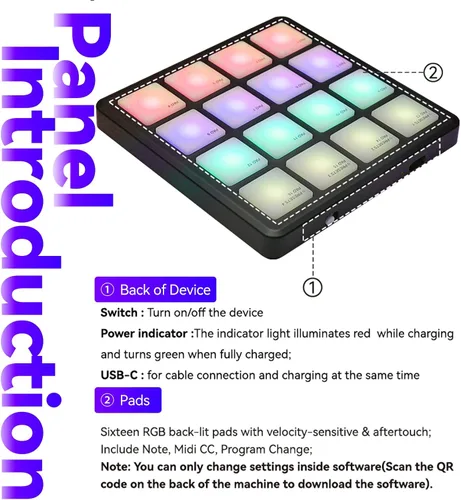 Vista 7 de Máquina Beat Maker - Almohadilla MIDI Bluetooth, bolsillo